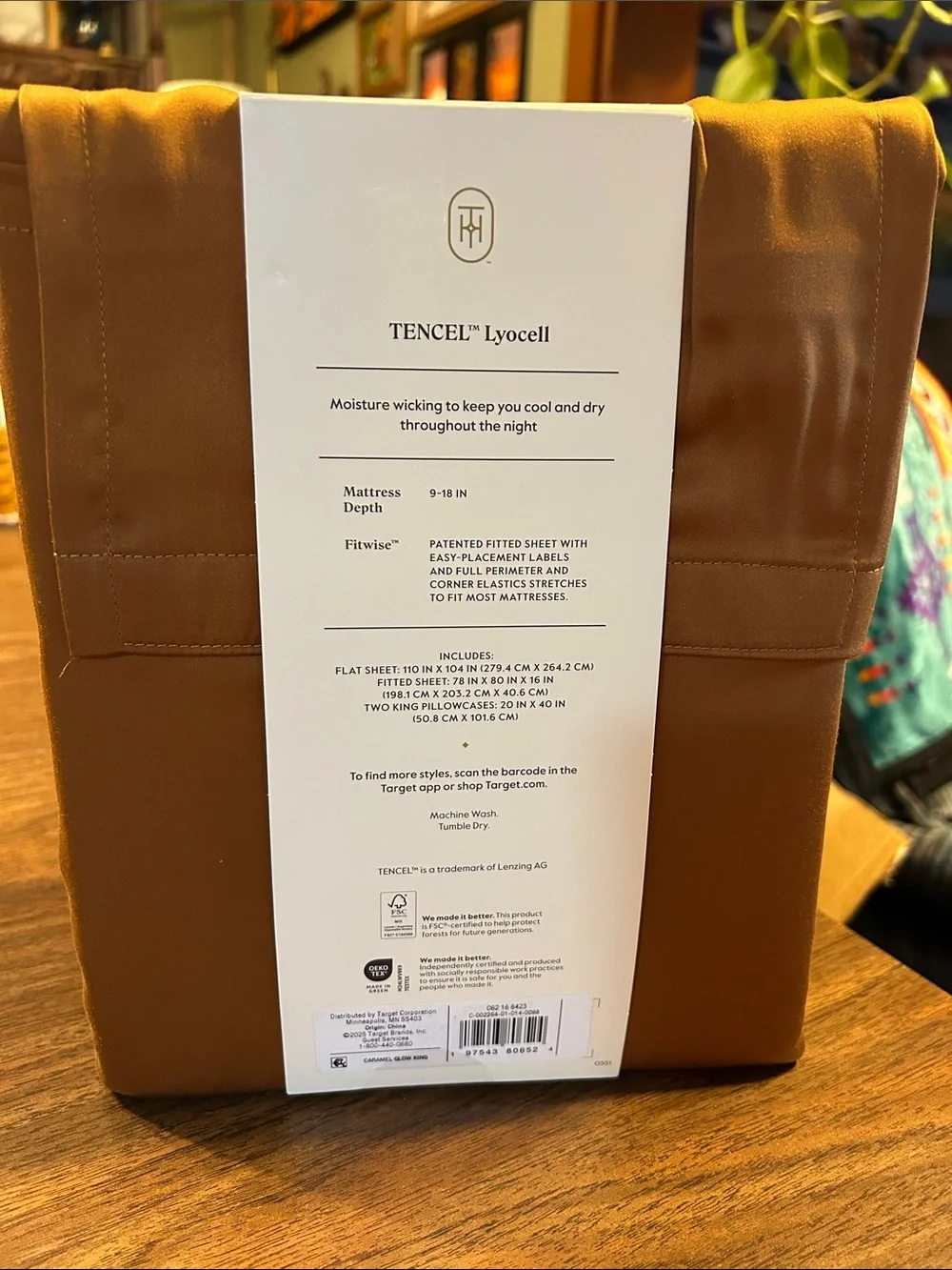Threshold Cool TENCEL Lyocell Sheet Set in Caramel Brown